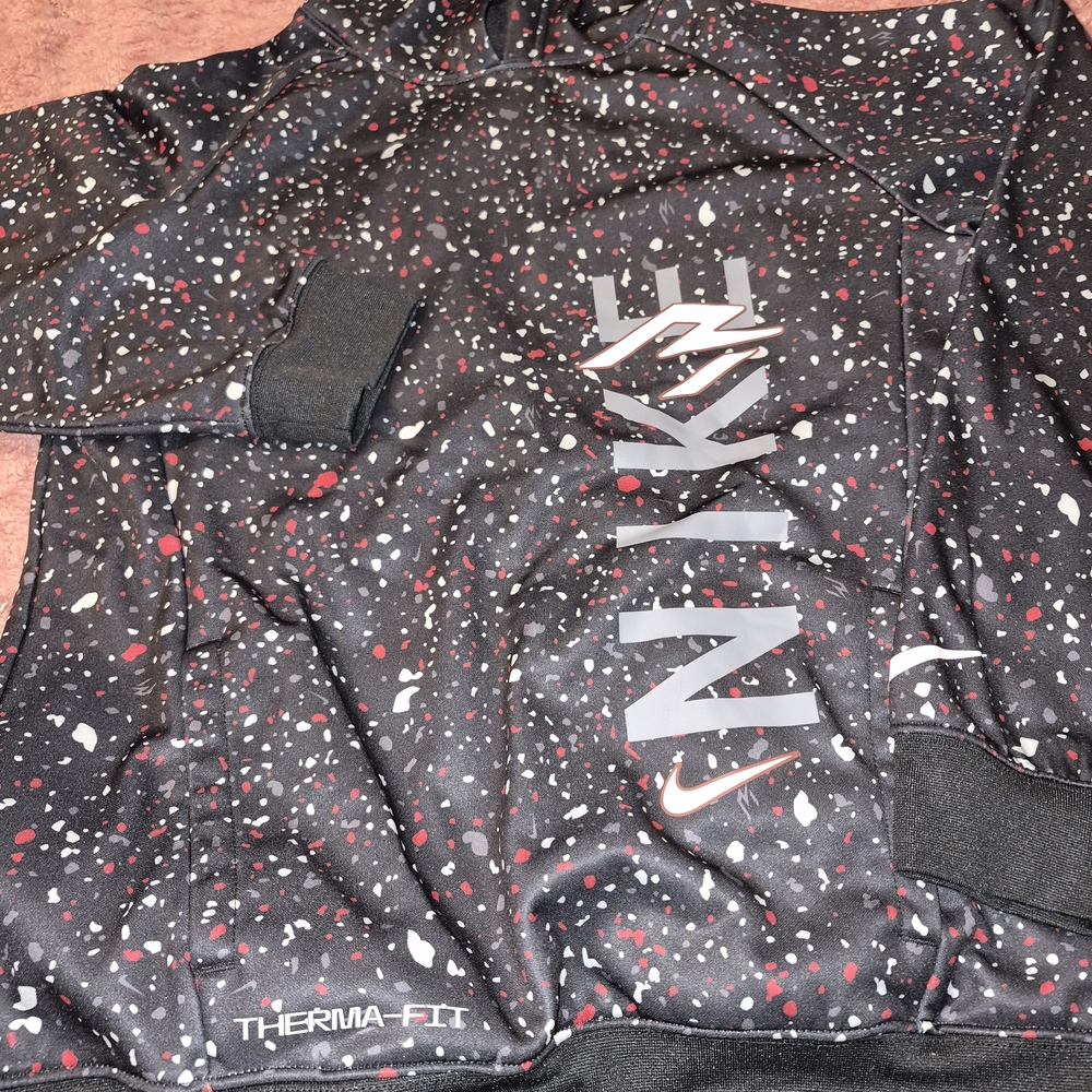 Nike Therma-Fit Black and Red Speckled Hoodie